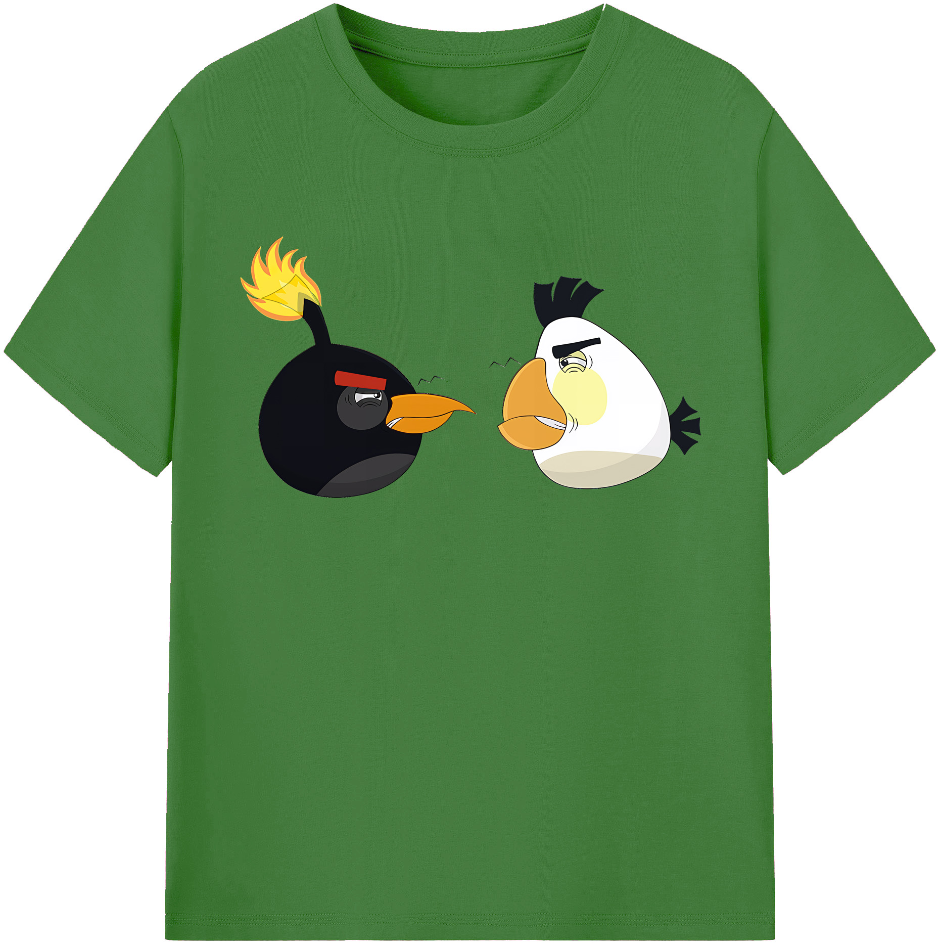 （画像用） Angry Birds アングリーバード レディースカジュアルプリントTシャツ（綿100％）